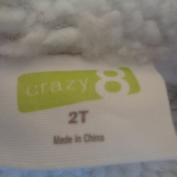Crazy 8 grey cable knit sherpa lined zip hoodie 2T - Picture 3 of 5